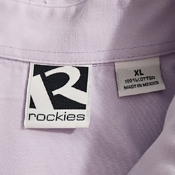 Rockies Lavendar Western Pearl Snap Up Shirt Cotton Canvas Vintage Y2K - Picture 8 of 11